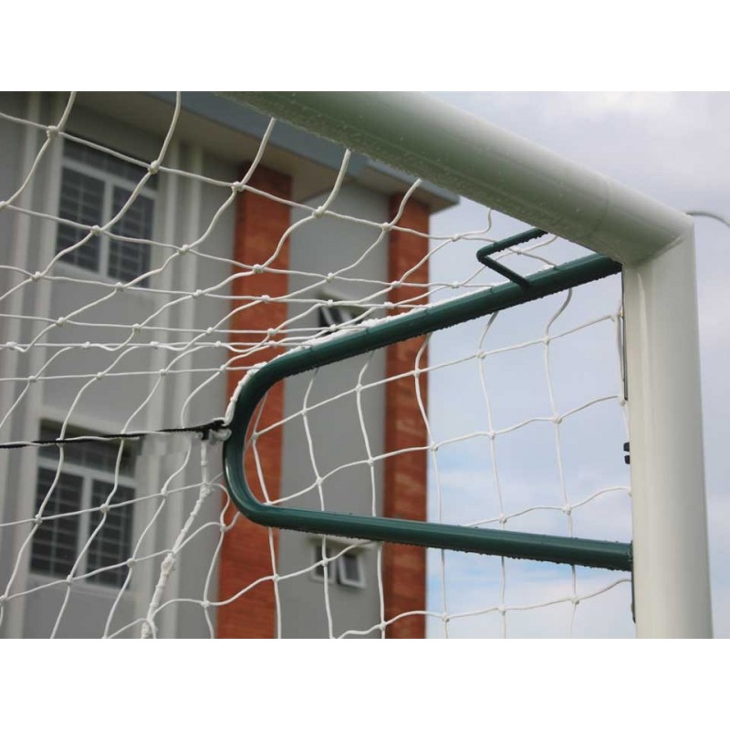 Buts de football à 8 à sceller en aluminium Ø90mm avec oreilles (la paire)
