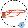Panier de basket fixe carré à sceller, 2 positions de jeu (l'unité)