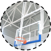 Panneau de basket méthacrylate 1,80x1,05m (l'unité)