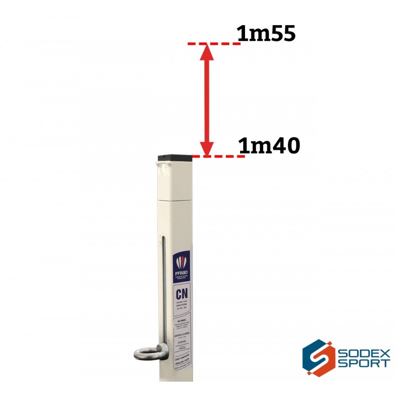 Poteaux de badminton compétition à sceller FFBaD (la paire)