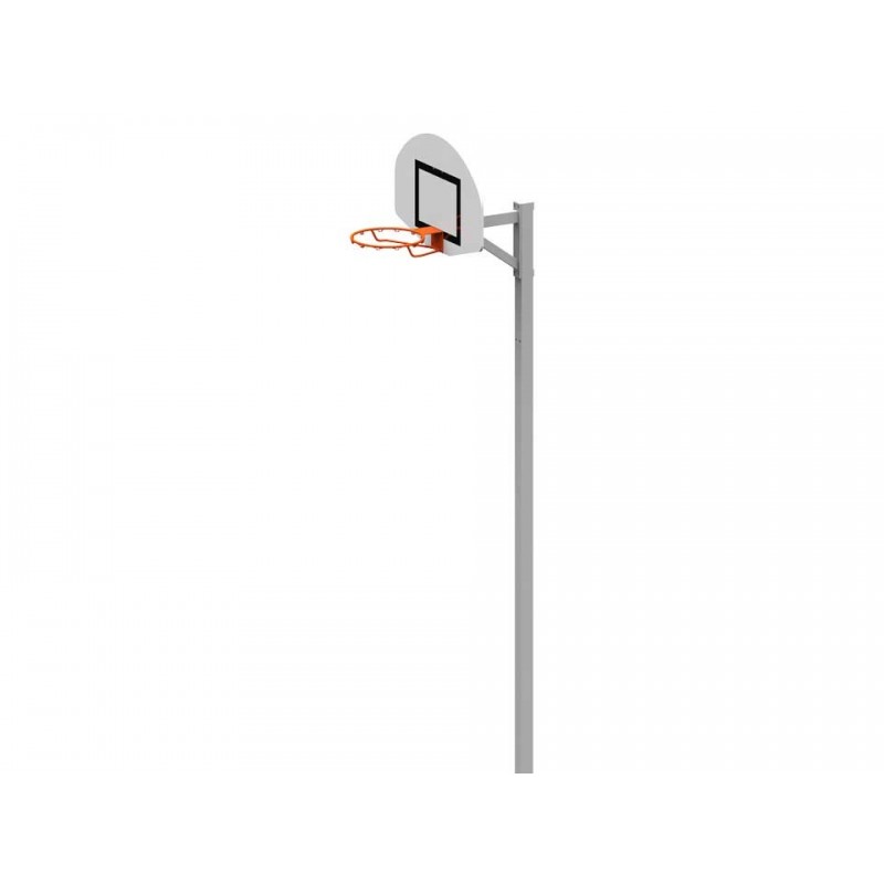 Panier de basket fixe carré sur platine, 2 positions de jeu (l'unité)