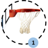 Panier de basket mobile et pliable, 1 position de jeu (l'unité)