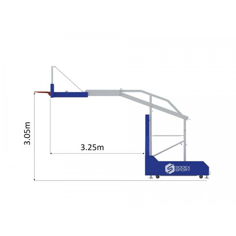 Panier de basket compétition mobile et pliable, 2 positions de jeu (l'unité)