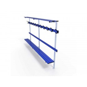 Banc mural avec dossier, porte-patères et porte-sacs (prix au mètre linéaire)