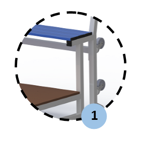 Escalier pour tribune 4 rangs