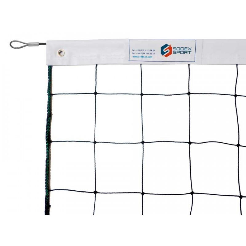 Filet de volley-ball cablé 2mm, Tension par cable acier galvanisé (l'unité)