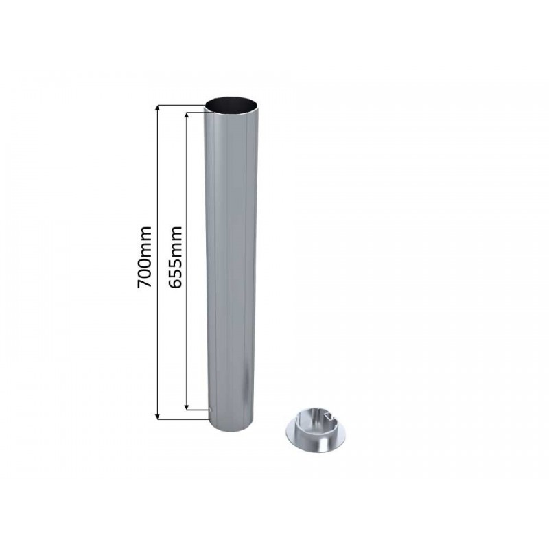 Lot de 2 fourreaux en aluminium avec couvercle pour poteaux ronds 90mm