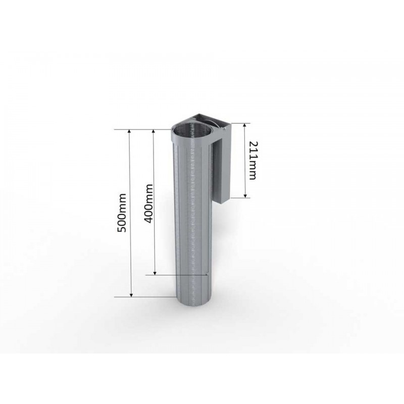 Lot de 2 fourreaux en aluminium avec couvercle encastré 90mm (la paire)