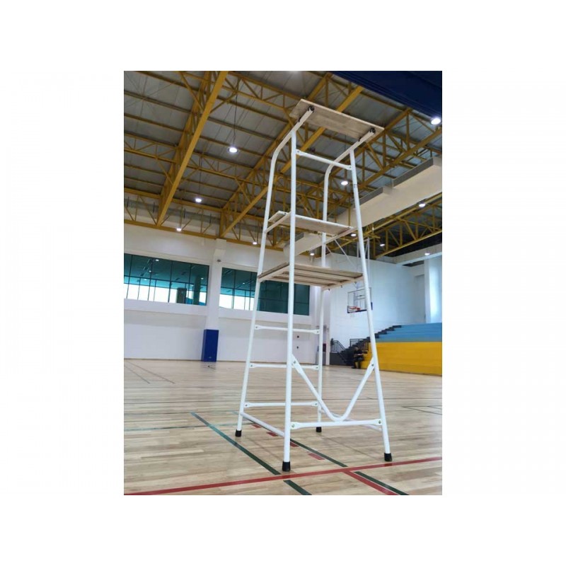 Podium pour arbitre de volleyball en acier galvanisé plastifié blanc