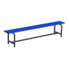 Banc en acier plastifié gris et bleu 2m