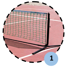 Poteaux de mini tennis 3m en acier (filet inclus)