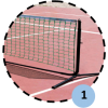 Poteaux de mini tennis 3m en acier (filet inclus)