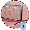 Poteaux de mini tennis 4m en acier (filet inclus)