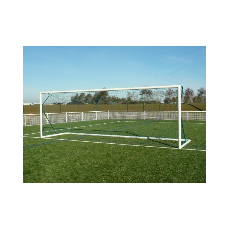 Filets de football à 11 pour buts transportables TPE 3mm maille simple forme trapézoïdale (la paire)