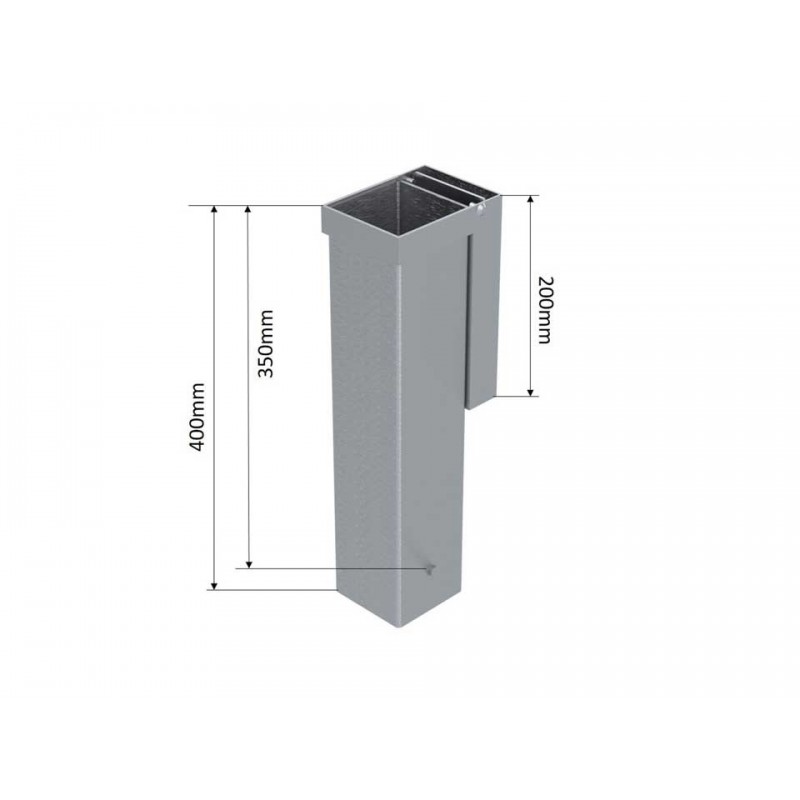 Lot de 2 fourreaux aluminium avec couvercle encastré pour poteaux carrés 80 mm