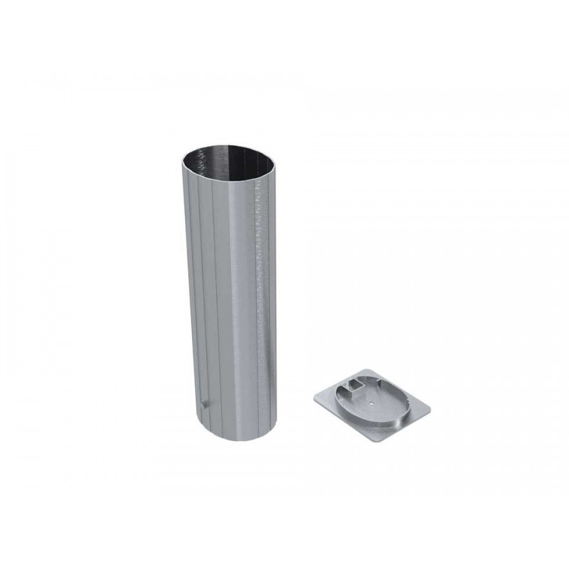 Lot de 2 fourreaux aluminium avec couvercle PVC pour poteaux ovoïdes 120x100mm