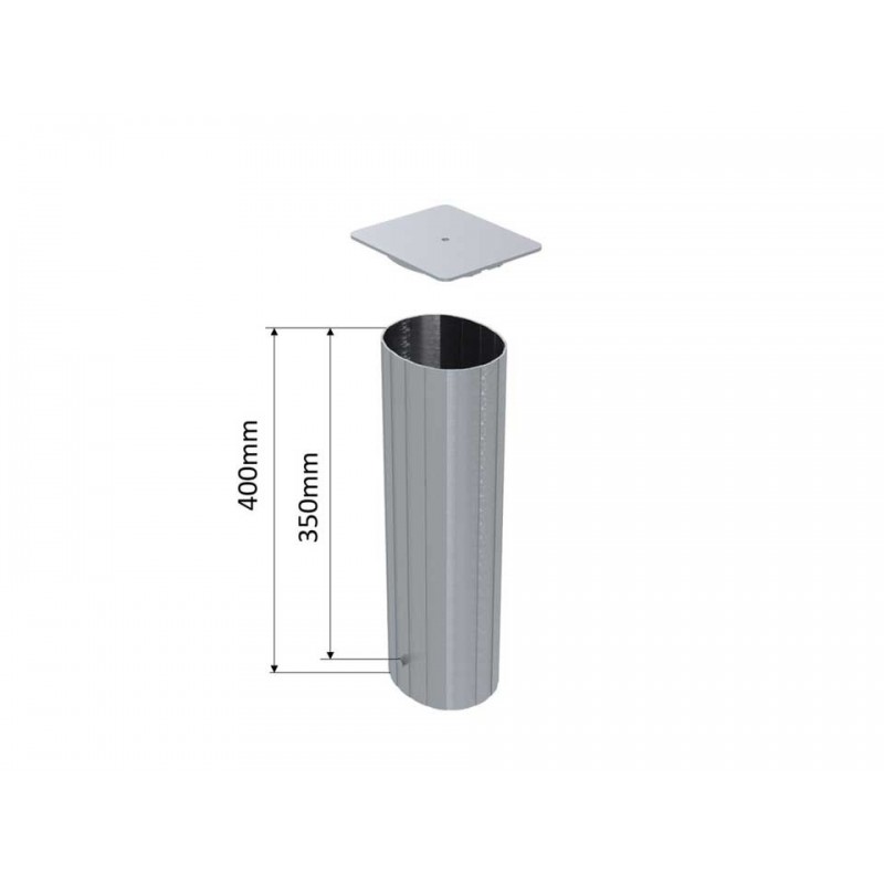 Lot de 2 fourreaux aluminium avec couvercle PVC pour poteaux ovoïdes 120x100mm