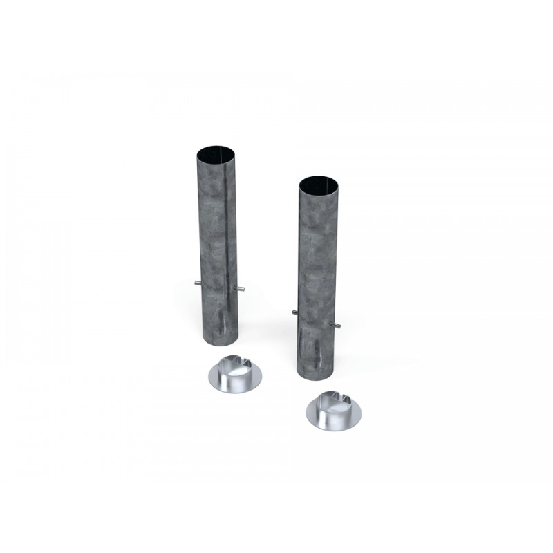 Lot de 4 Fourreaux + couvercles en aluminium 90mm