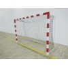 Buts de handball Compétition mobiles en acier Galvanisé. Peint rouge et blanc (la paire)