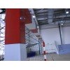 Buts de handball Compétition à sceller en aluminium. Peint rouge et blanc. Sans fourreaux (la paire)