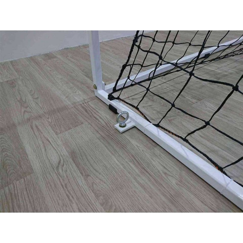 Buts de handball Compétition à sceller en aluminium. Peint rouge et blanc. Sans fourreaux (la paire)