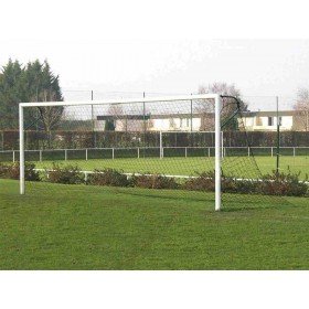 Buts de football à 8 à sceller en acier galvanisé Ø80mm avec oreilles (la paire)