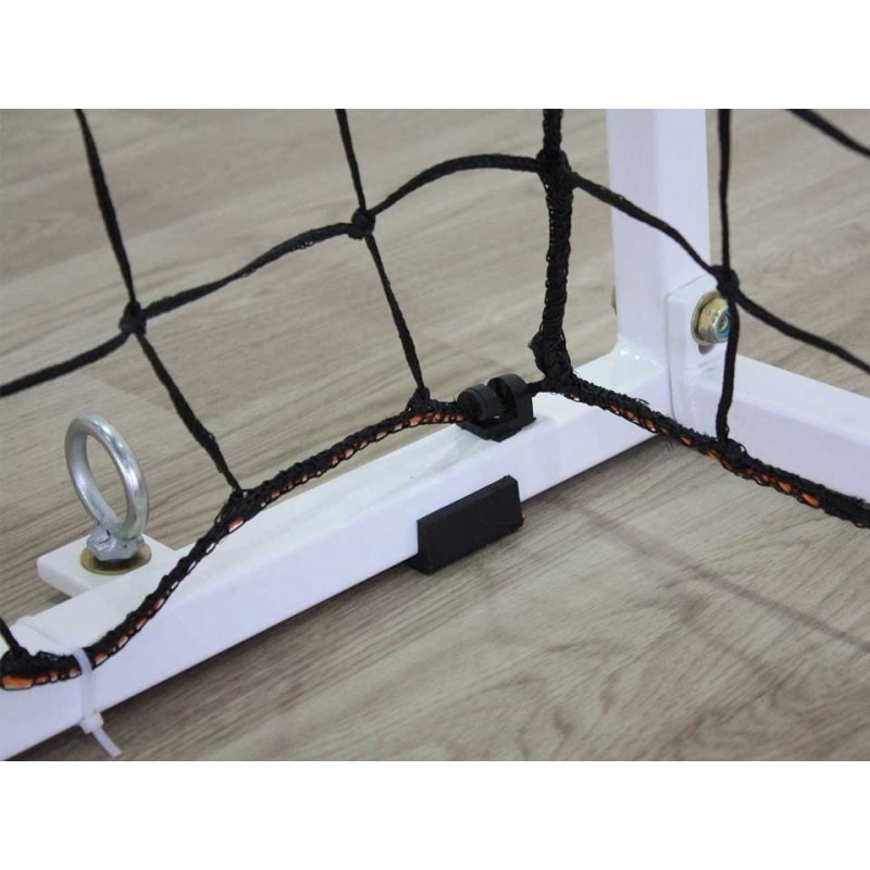 Buts de handball Compétition mobiles en monobloc en acier galvanisé. Peint rouge et blanc (la paire)