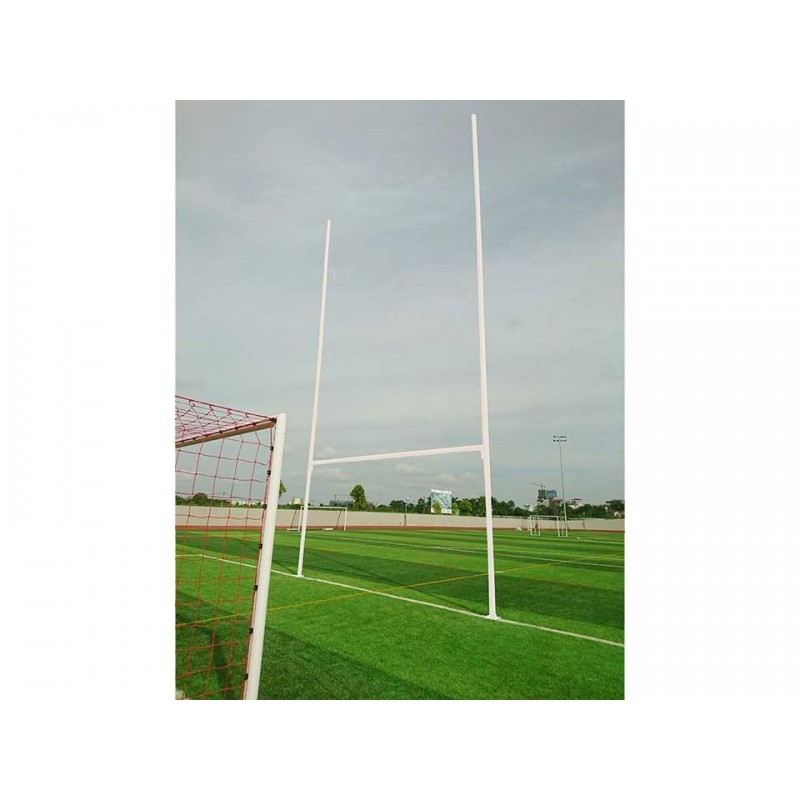 Poteaux de rugby sur charnière hauteur 8m en aluminium sans fourreaux (la paire)