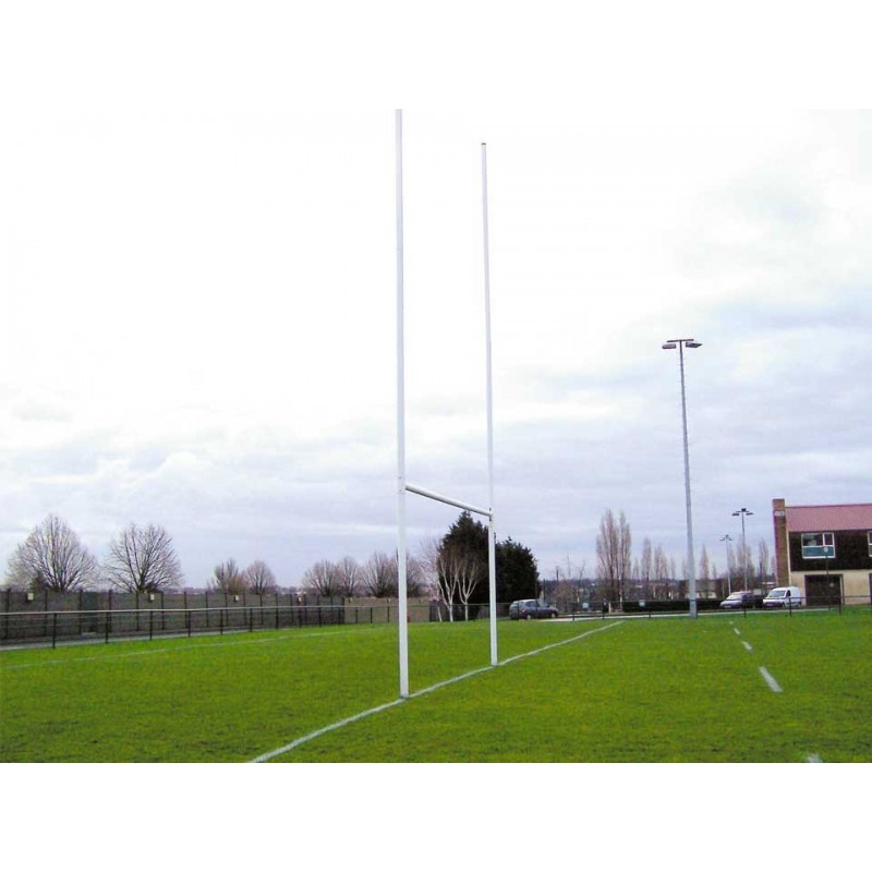 Poteaux de rugby sur charnière hauteur 11m en aluminium sans fourreaux (la paire)