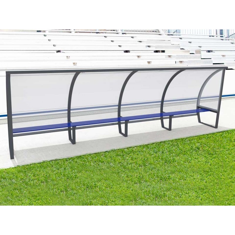 Abris de touche haut 1m60, long 1,5 à 7,5m. Protections AR en polycarbonate et LAT en véralyte