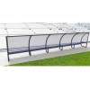 Abris de touche haut 1m60, long 1,5 à 7,5m. Protections AR en polycarbonate et LAT en véralyte