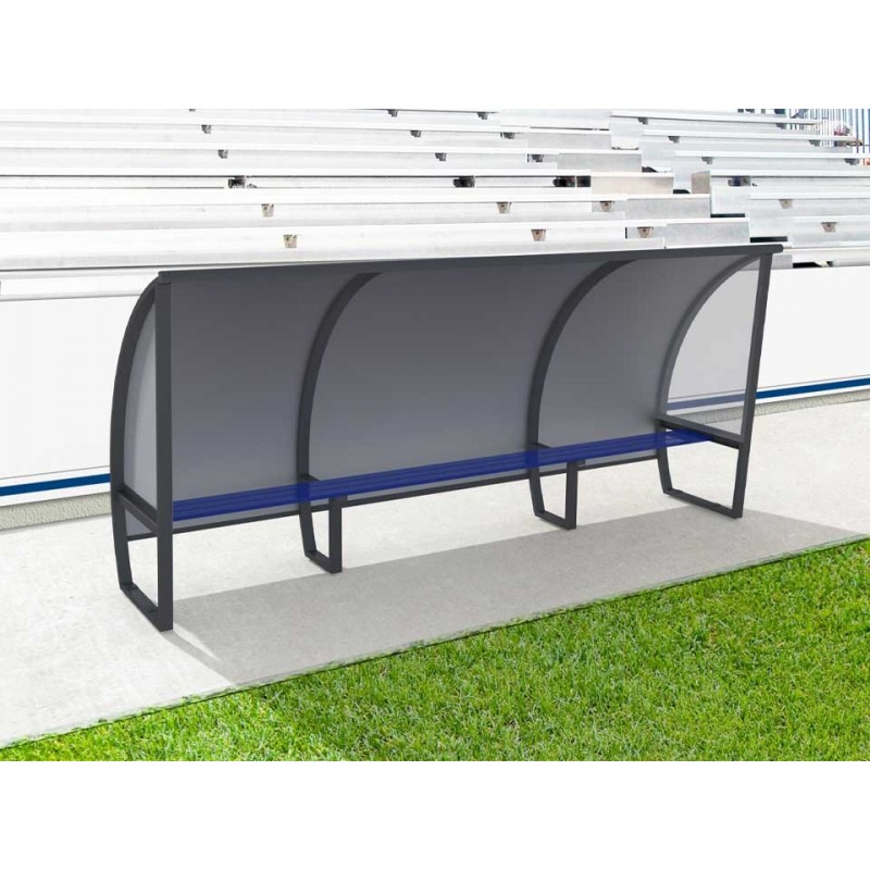 Abris de touche haut 1m60, long 1,5 à 7,5m. Protections AR en Alu/PVC/Alu et LAT en véralyte