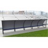 Abris de touche haut 1m60, long 1,5 à 7,5m. Protections AR en Alu/PVC/Alu et LAT en véralyte