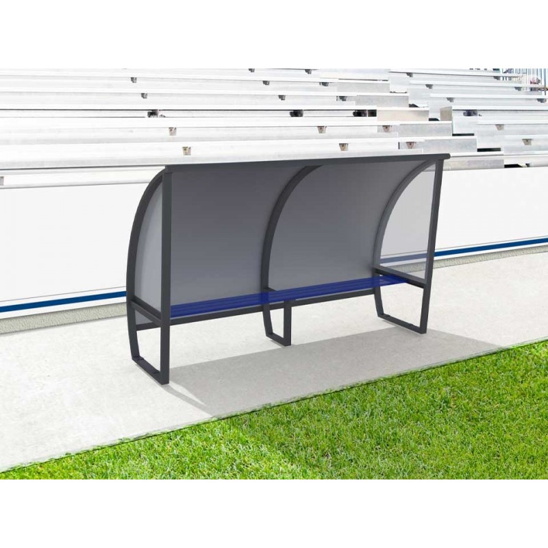 Abris de touche haut 1m60, long 1,5 à 7,5m. Protections AR en Alu/PVC/Alu et LAT en véralyte