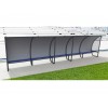 Abris de touche haut 2m, long 1,5 à 7,5m. Protections AR en Alu/PVC/Alu et LAT en véralyte