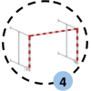 Buts de handball Compétition rabattables, façade monobloc réglable en profondeur 1m à 1m50 (la paire)