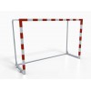 Buts de handball Premium repliables de compétition avec arceaux et glissière pour fixation du filet, en aluminium (la paire)