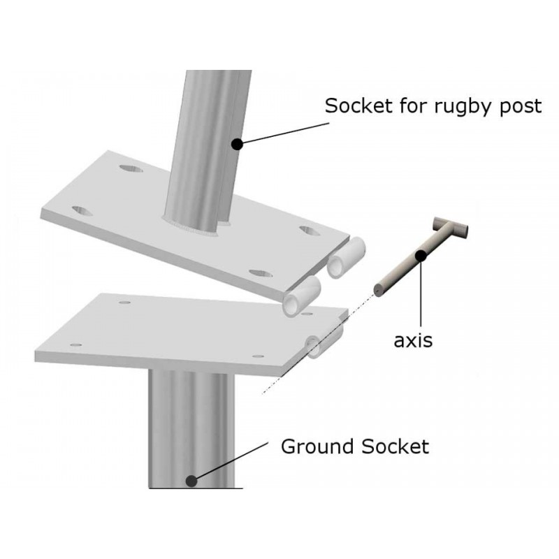 Lot de 4 charnières pour poteaux de rugby